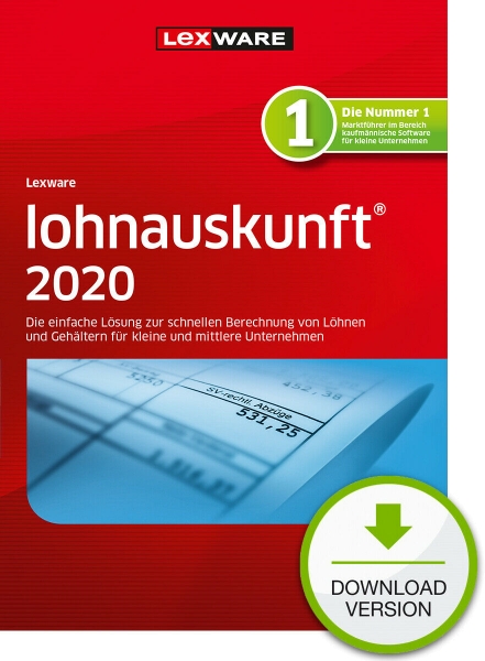 Lexware Lohnauskunft 2020, 365 Tage Laufzeit, Download